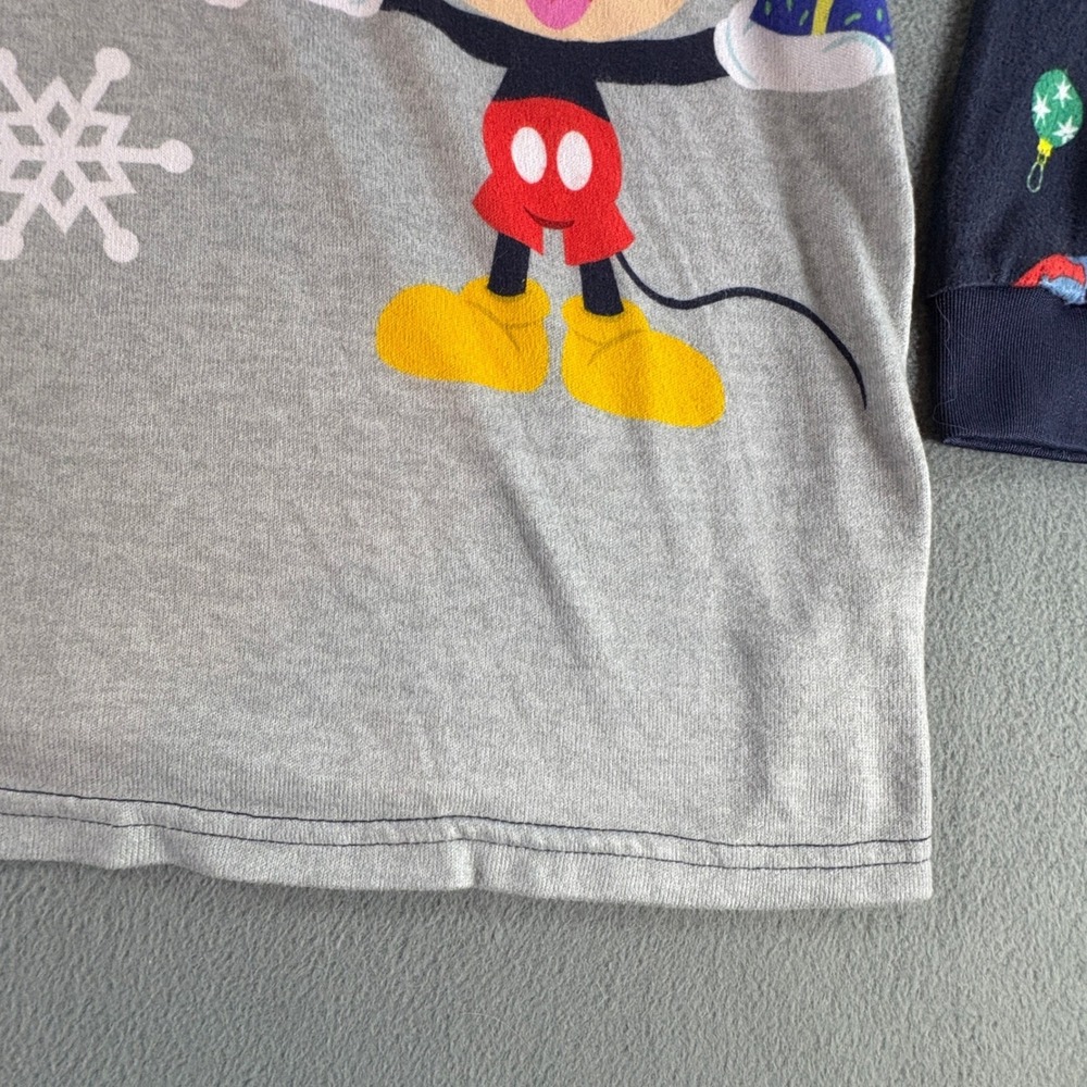 Disney 100 Christmas‎ Pajama Top XL Mickey Olaf Stitch Woody Holiday Long Sleeve - Picture 4 of 10